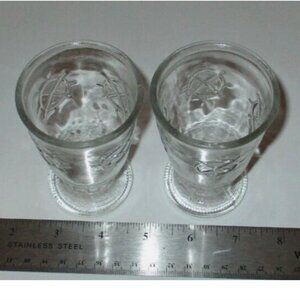 1970's Captain’s Wheel Glasses Jelly Jar 2 Pc Vintage Nautical Boating